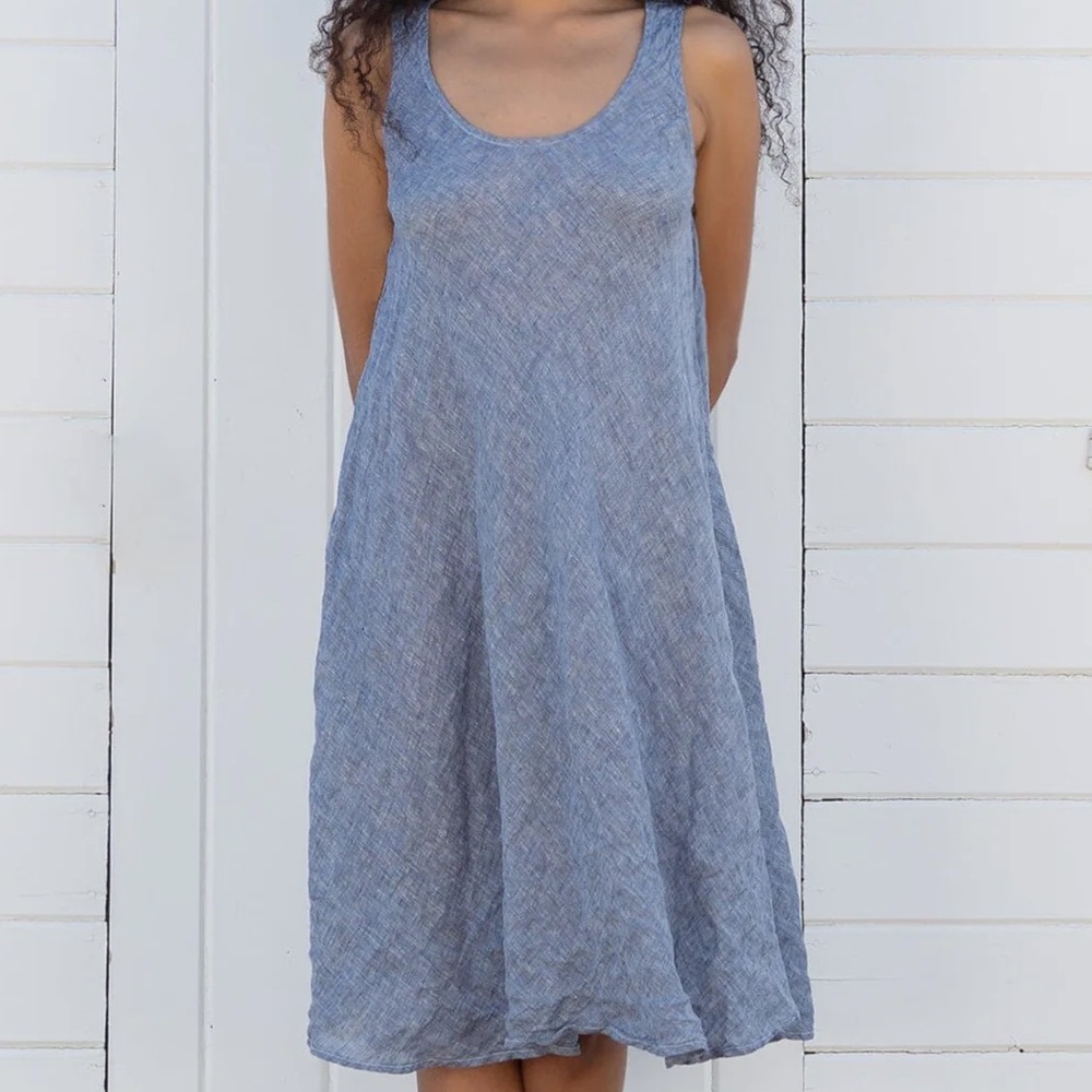 cp shades chambray linen “bree” dress